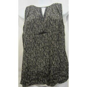 GREYLIN Leeman Keyhole silk blouse WOMEN L Black white